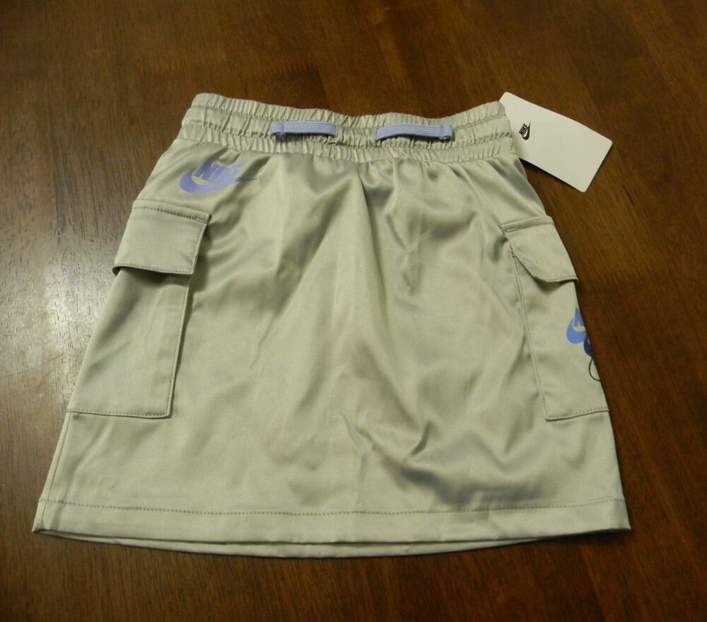 Nike Girls Golf Tennis Athletic Skirt Gray Purple Pockets Drawstring NWT
